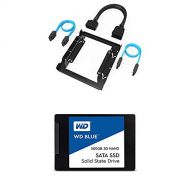 Sabrent 3.5-Inch to x2 SSD / 2.5-Inch Internal Hard Drive Mounting Kit [SATA and Power Cables Included] (BK-HDCC) + WD Blue 3D NAND 500GB PC SSD - SATA III 6 Gb/s, 2.5/7mm - WDS500