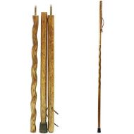 Brazos Trekking Pole Hiking Stick for Men and Women Handcrafted of Lightweight Wood and made in the USA, Tan Oak, 55 Inches