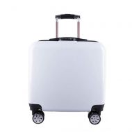 White 18 Children Luggage Rolling Suitcase Trolley Box Unisex Kids Carry On Boarding Case Universal Wheel Solid Color Custom Pattern with Universal Wheels (white)