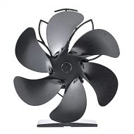 Prettyia Upgraded 6 Blades Fireplace Fan Heat Powered Stove Fan for Wood/Log Burner/Fireplace Eco Friendly and Efficient Heat Distribution Non Electric Fan