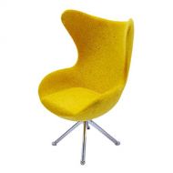 Simhoa 1:12 Dollhouse Miniature High Back Chair Modern Furniture Model Yellow