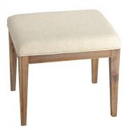 Cortesi Home Onel Vanity Bench with Neutral Linen Fabric, 20 Wide