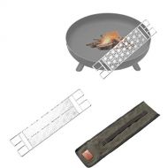 CAMPINGMOON 304 Stainless Steel Cooking Grates (L 19.7 x W 5.1) for Camping Stove Grill Campfire Open Fire with Carry Bag MTG-CB