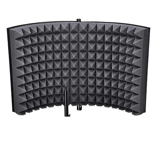  AW Studio Microphone Isolation Shield Acoustic Foam Panel Sound Absorbing Vocal Recording Panel Stand Mount