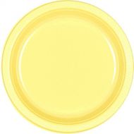 Amscan Light Yellow Plastic Plates | 9 | Pack of 20 | Party Supply