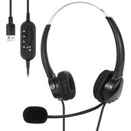 [아마존베스트]Rehomy USB Headset Wired Headphones with Microphone for Laptop Desktop Video Conference Remote Course
