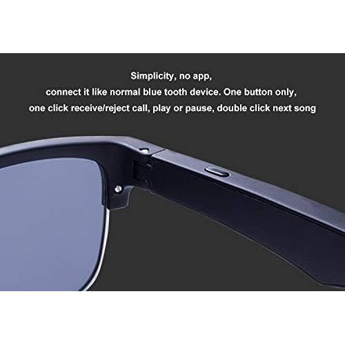  [아마존베스트]KENTKING EYEWEAR KENTKING Smart Glasses Wireless Bluetooth Audio Sunglasses Open Ear Headset Music&Hand-Free Calling Unisex Polarized Shades Compatiable for All Smart Device (Black/Metal Gunmetal)