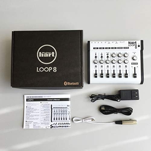  [아마존베스트]Maker hart Loop Mixer 8 3.5mm / 6.3mm Jack / Bluetooth / Phono EQ Preamp / Microphone Compatibility / Audio Mixer
