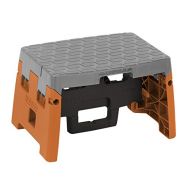 CoscoProducts COSCO 1 Step Molded Folding Step Stool, Type 1A, Black, Orange, and Gray