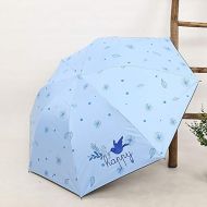 ZZSIccc Parasol Tri-Fold Reinforced Folding Female Rain and Rain Umbrella B