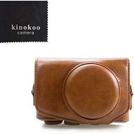 kinokoo Canon PU Leather Camera Case with Shoulder Strap for Canon PowerShot SX720 HS SX730 and SX740 HS (Brown)