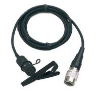 Audio-Technica AT831cW Cardioid Condenser Clip-On Lavalier Mic Terminated with locking 4-pin connector for A-T UniPak body-pack wireless transmitters