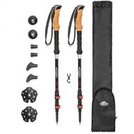 Cascade Mountain Tech 3K Carbon Fiber Adjustable Trekking Poles - Ultralight Lightweight Quick Lock Walking or Hiking Stick - 1 Set (2 Poles)