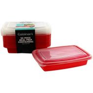 Cuisinart 1 Compartment Meal Prep Containers, 24 Piece, Set of 12 BPA Free Food Storage Containers with Lids-Reusable, Stackable Bento Box Containers-Microwave, Dishwasher, Freezer