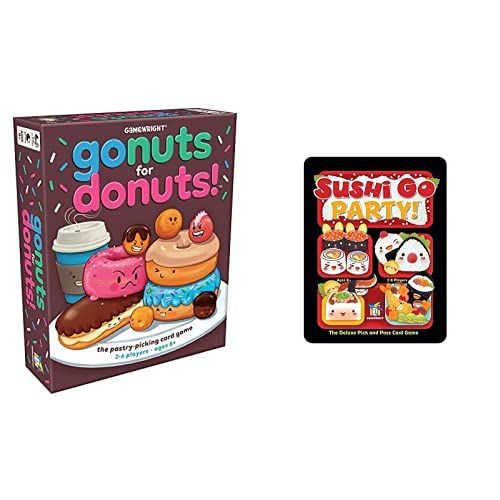  Go Nuts for Donuts ? The Fast Pastry Picking Card Game & RTY! - The Deluxe Pick & Pass Card Game by Gamewright, Multicolored