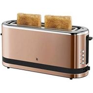 WMF Kuechenminis Langschlitz-Toaster (900 W, integrierter Broetchenwarmer, 2 XXL Brotscheiben, Auftau-Funktion) cromargan matt/graphit