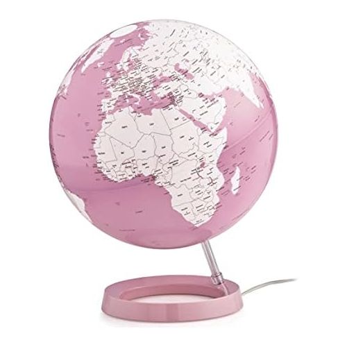  Waypoint Geographic Light & Color Designer Series 12-inch Illuminated Decorative Desktop Globe (Pink)