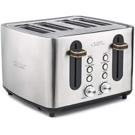 Crux 4-Slice Extra Wide Slot Stainless Steel Toaster with 6 Shade Setting Control, Silver, 14545