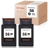 MYTONER Remanufactured Ink Cartridge Replacement for HP 56 C6656AN for Photosmart 7760 7960 7660 OfficeJet 4255 4215 PSC 2410 1210 1350 1315 5650 Printer (Black, 2-Pack)