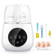 Baby Bottle Warmer, EIVOTOR Bottle Steam Sterilizer 6-in-1 Double Bottle Baby Food Heater for Evenly Warm Breast Milk or Formula, LED Panel Control Real-time Display, BPA Free