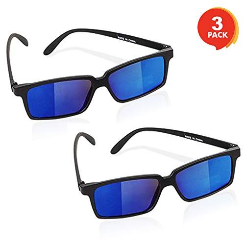  [아마존베스트]ArtCreativity Spy Glasses for Kids - Set of 3 - See Behind You Sunglasses with Rear View Mirrors - Fun Party Favors, Detective Gadgets, Secret Agent Costume Props, Gift Idea for Bo