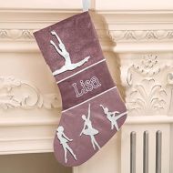 XOZOTY Personalized Christmas Stocking Dance Ballerina Custom Name Socks Xmas Tree Fireplace Hanging Party Decor Gift 17.52 x 7.87 Inch