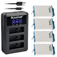 Kastar 4 Pack Battery and LCD Triple USB Charger Compatible with GoPro Max SPCC1B, ACDBD-001 ACBAT-001 ACCBAT-001, CHDHZ-201 CHDHZ201 Battery, GoPro Max 360 Waterproof Degree 5.6K