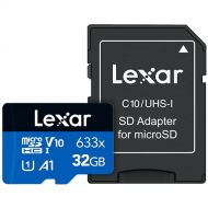 Lexar High-Performance 633x 32GB microSDHC UHS-I Card w/ SD Adapter, Up To 100MB/s Read, for Smartphones, Tablets, and Action Cameras (LSDMI32GBBNL633A)