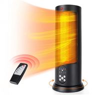 Aigostar Space Heater for Indoor Use, 250 ft² Fast Heating Portable Electric Heater 1500W with Adjustable Thermostat, Timer and Tip Over and Overheat Protection, 70° Oscillating Ceramic Hea