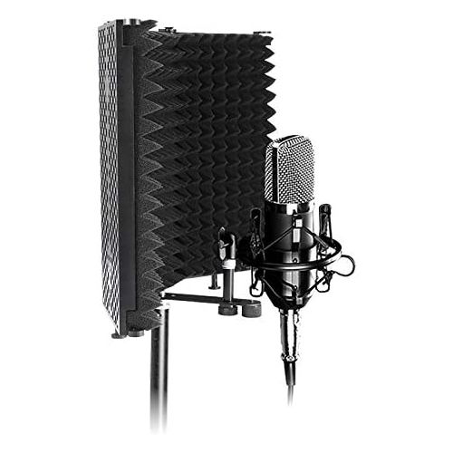  [아마존베스트]OurLeeme Microphone Insulation Shield, Foldable Sound Absorbing Sound Recording Panel Sound Absorbing Foam Reflector for Recording Devices