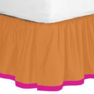 Tangerine Orange & Fuschia Full Bed Skirt