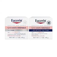 [무료배송]Eucerin Q10 Anti Wrinkle Day Face Cream + Night Cream | 1.7 Oz (2 Pack)