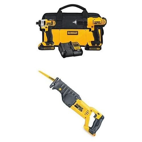  DEWALT DCK240C2 20v Lithium Drill Driver/Impact Combo Kit (1.3Ah) with Reciprocating Saw, Bare Tool Only