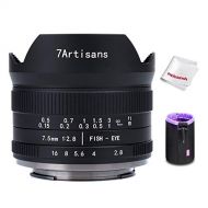 7artisans 7.5mm F2.8 II V2.0 Fisheye Lens with 190° Angle of View Compatible with Fujifilm Fuji Camera X-A1 X-A10 X-A2 X-A3 A-at X-M1 XM2 X-T1 X-T3 X-T10 X-T2 X-T20 X-T30 X-Pro1 X-