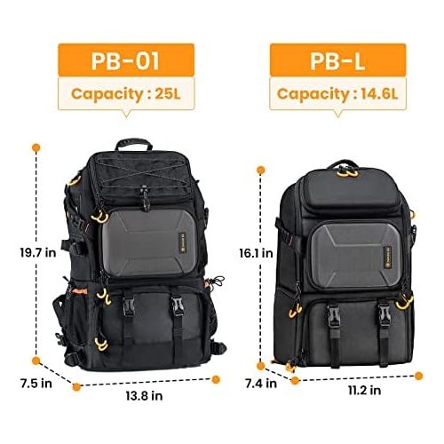  TARION Pro 2 Bags in 1 Camera Backpack Large with 15.6 Laptop Compartment Waterproof Rain Cover Extra Large Travel Hiking Camera Backpack DSLR Bag