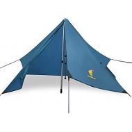 GEERTOP Kuppelzelt Rucksack Zelt Minipack 20D Ultralight - 210 x 90 x 105 cm - Eine Personen 3 Saison fuer Camping Wandern Klettern (nicht im Lieferumfang enthalten)