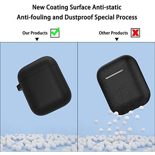  [아마존베스트]Cuauco Silicone AirPods Case, Compatible with Apple AirPods 1 & 2 - Pack of 2