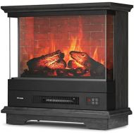 TURBRO Firelake 27-Inch Electric Fireplace Heater - Freestanding Fireplace with Mantel, No Assembly Required - 7 Adjustable Flame Effects, Overheating Protection, CSA Certified - 1