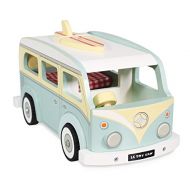 Le Toy Van - Cars & Construction Pretend Play Retro Wooden Holiday Campervan Toy Vintage Classic Style Play Set With Detachable Surfboard Boys Play Vehicle Role Play Toys - Suitabl