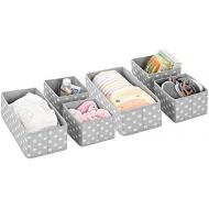 mDesign Soft Fabric Dresser Drawer, Closet Storage Organizers for Child/Kids Room, Nursery, Playroom - Holds Boys, Girls, Baby Clothes, Onsies, Diapers, Wipes - Polka Dot Print, Se