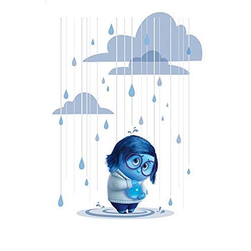  WiggleWalls 7 Inch Sadness Joy Fear Disgust Anger Inside Out Movie Disney Pixar Removable Peel Self Stick Adhesive Vinyl Decorative Wall Decal Sticker Art Kids Room Home Decor Boy Children Nur