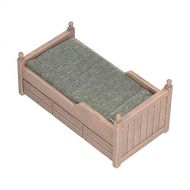 Gaeirt Dollhouse Furniture, Exquisite Sturdy Adorable Durable Doll Bed for Dollhouse(Distressed Bed)