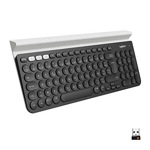 로지텍 Logitech K780 Keyboard - Wireless Connectivity - Bluetooth - White, Dark Grey - Retail