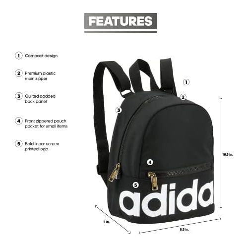 아디다스 adidas Linear Mini Backpack Small Travel Bag, One Size