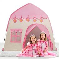 [아마존베스트]TTLOJ Kids Play Tent for Girls Boys 420D Oxford Fabric Princess Playhouse Pink Castle Play Tent Children Fairy Tale Teepee Tent Indoor Outdoor with Carry Bag, Star Lights Included