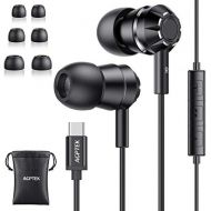 [아마존베스트]AGPTEK USB C Headphones, Type C Headphones with Microphone and Volume Control, Premium Hi-Fi Sound, Stereo Wired In-Ear Headphones for Huawei P20/P20Pro/P30, Google Pixel3/2/3XL/2X