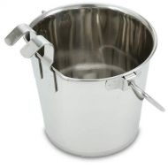 Advance Pet Products Stainless Steel Flat Pail with hooks, 2 qt, 6 pack