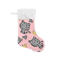 xigua Christmas Stockings,Cute Leopard Cat Big Xmas Stockings Gift Decorations and Party Supplies, Used for Fireplace Decoration Socks 2PCS
