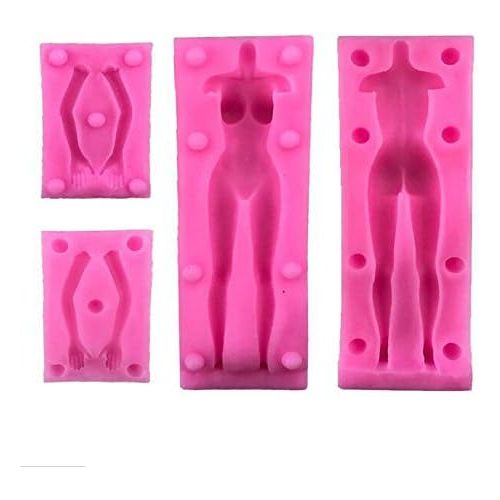  [아마존베스트]WYD 3D Male and Female Full Body Mold,DIY Cake Decoration Tools (Female)