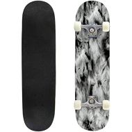 BNUENMEE Classic Concave Skateboard for Boys Girls Beginners, Seamless Pattern tie dye Design Indigo Background with Watercolor Standard Skateboards 31x 8 Extreme Sports Outdoor Sk